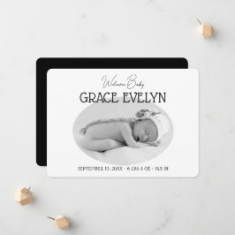 Geboorte Nieuwe Baby Eenvoudige Foto Plat Aankondiging