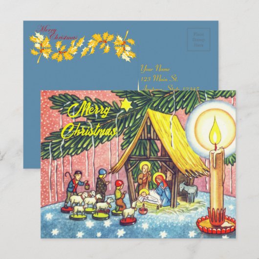 Geboorte onder de kerstboom Briefkaart (Voorkant / Achterkant)