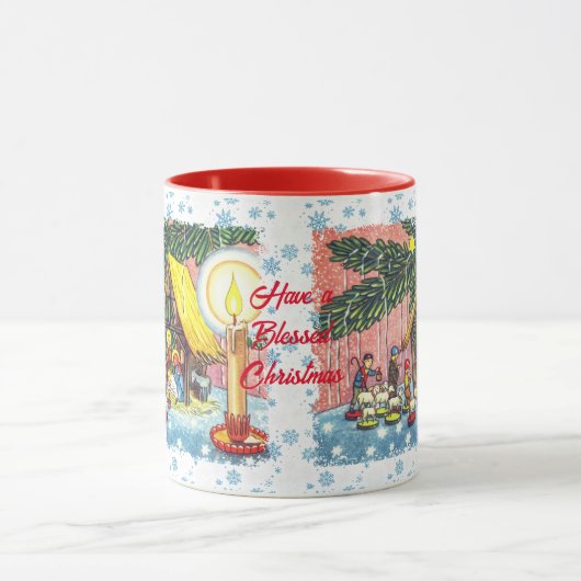 Geboorte onder de kerstboom Mok (Midden)