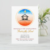 Geboorte Patriottische Kerstmis Psalm 33:12 Kalend Feestdagenkaart (Staand voorkant)