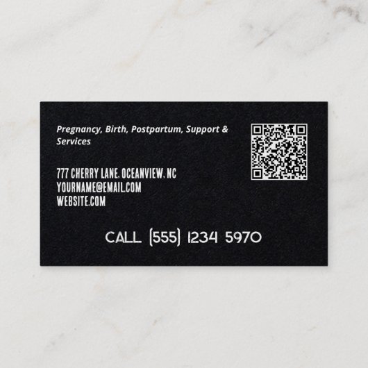 Geboorte & Postpartum Doula Custom QR Visitekaartje (Achterkant)