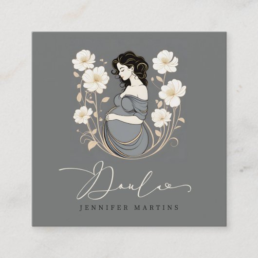 Geboorte & postpartum Doula QR-code Vierkante Visitekaartje (Voorkant)