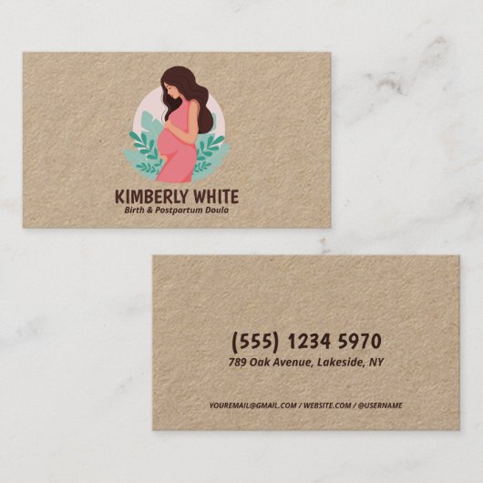 Geboorte & postpartum Doula Visitekaartje (Voorkant / Achterkant)