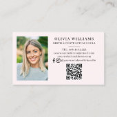 Geboorte & postpartum Doula Waterverf Foto QR-code Visitekaartje (Achterkant)