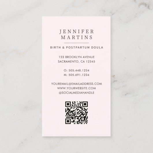 Geboorte & postpartum foto Doula Visitekaartje (Achterkant)
