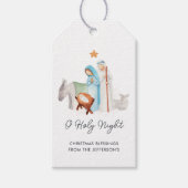 Geboorte religieuze kerst cadeaulabel (Voorkant)