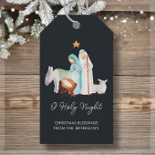 Geboorte religieuze kerst cadeaulabel