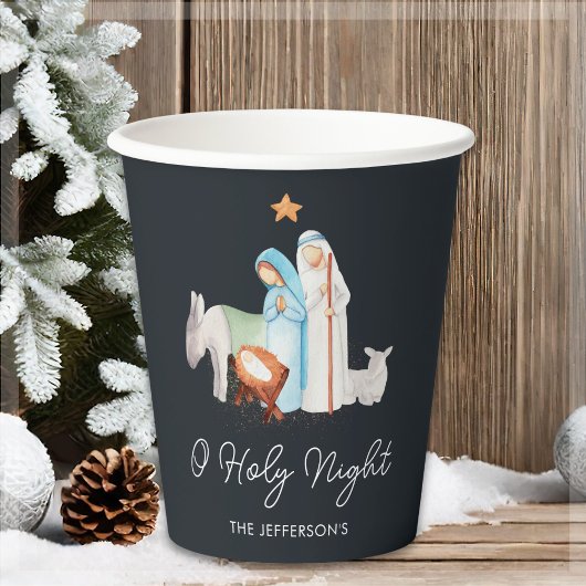 Geboorte religieuze kerst papieren bekers