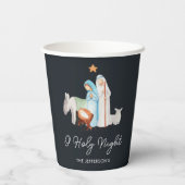 Geboorte religieuze kerst papieren bekers (Achterkant)