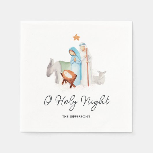 Geboorte religieuze kerst servet (Voorkant)