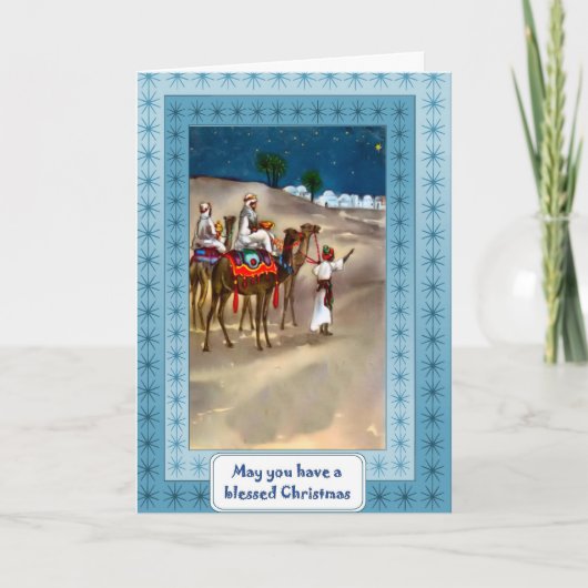 Geboorte, religieuze kerstkaart feestdagen kaart (Voorkant)
