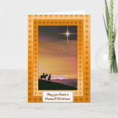 Geboorte, religieuze kerstkaart feestdagen kaart (Voorkant)