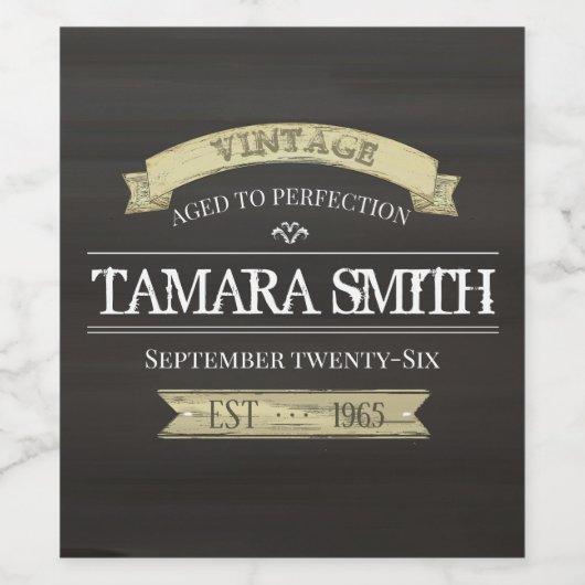  geboorte Rustic Stylish Modern Wijn Etiket (Enkel label)