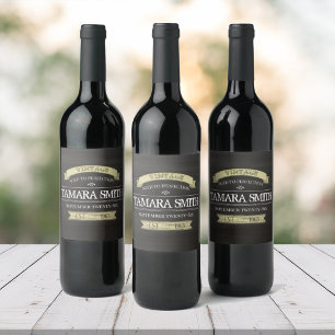  geboorte Rustic Stylish Modern Wijn Etiket