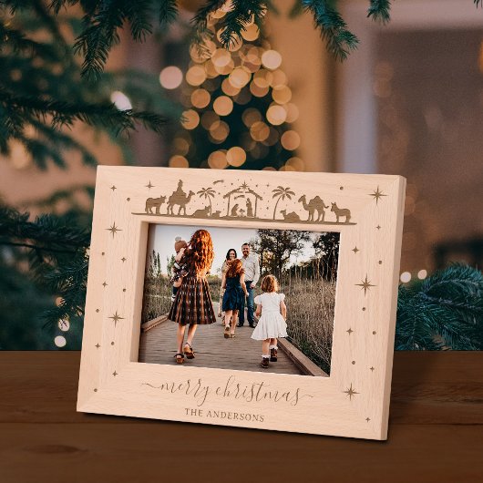 Geboorte Scène Baby Jesus Christ Gegraveerde Lijstjes