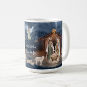 Geboorte Scène Baby Jesus Christelijke Kerstmis Koffiemok (Voorkant rechts)