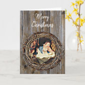 Geboorte Scène Baby Jesus Maagd Maria Kerstmis Kaart (Gele Bloem)