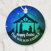 Geboorte Scène - Gelukkig Pasen | Bedankjes Labels (Voorkant)