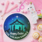 Geboorte Scène - Gelukkig Pasen | Papieren Bordje (Feest)