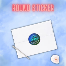 Geboorte Scène - Gelukkig Pasen | Ronde Sticker