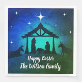 Geboorte Scène - Gelukkig Pasen | Servet (Voorkant)