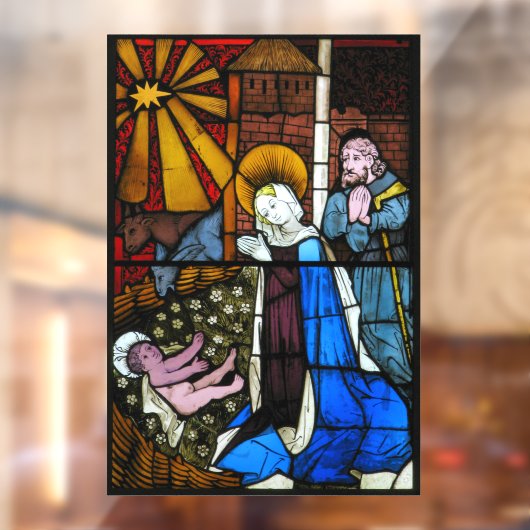 Geboorte Scène Glas in lood Panel Circa 1500s Raamsticker (Vel 2)