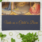 Geboorte Scène in Gouden Glorie aan God Theedoek (Gevouwen)