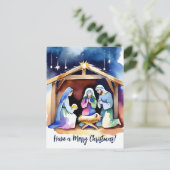 Geboorte scène Kerstmis Groeten religieus Briefkaart (Staand voorkant)
