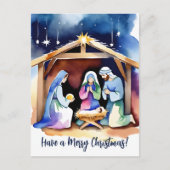 Geboorte scène Kerstmis Groeten religieus Briefkaart (Voorkant)