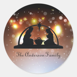 Geboorte Scène Lichten - Kerst sticker