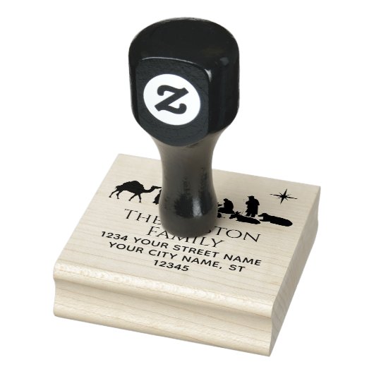 Geboorte Scene Manager Baby Jesus Naam Adres Rubberstempel (Stempel)