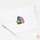 Geboorte scène met baby Jesus Ronde Sticker (Envelop)