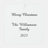 Geboorte Scène - 'O Little Town of Bethlehem' Metalen Ornament (Achterkant)