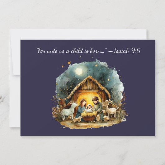 Geboorte Scène Religieuze Kerstmis Feestdagenkaart (Voorkant)
