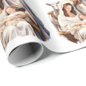 Geboorte Scène Verpakkende Papier voor Kerstmisgif (Rol Hoek)