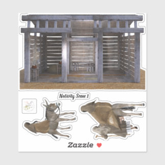 Geboorte Scène Verwijderbare Vinyl Sticker Set 1