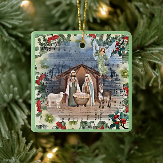 Geboorte Scène, Vreugde aan de Wereld, Keramisch Ornament (Boom)