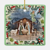 Geboorte Scène, Vreugde aan de Wereld, Keramisch Ornament (Achterkant)