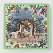 Geboorte Scène, Vreugde aan de Wereld, Vierkante Klok (Voorkant)