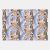 Geboorte Stabiele Scène Patroon Vakantie Inpakpapier Vel (Voorkant 2)