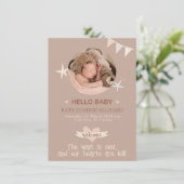 Geboorte Stat Baby Geboorte Aankondiging Foto Dank (Staand voorkant)