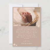 Geboorte Stat Baby Geboorte Aankondiging Foto Dank (Achterkant)