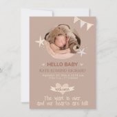 Geboorte Stat Baby Geboorte Aankondiging Foto Dank (Voorkant)