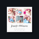 Geboorte Stat Foto Collage Wit Canvas Afdruk<br><div class="desc">Geboortestaat aankondiging foto print,  perfect voor de pasgeboren bundel van vreugde.</div>