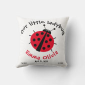Geboorte Stat Ladybug Cartoon Girly Schattige Sier Kussen (Achterkant)
