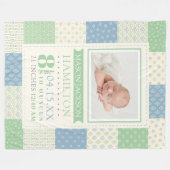 Geboorte Statistieken Foto Baby Fleece Deken (Voorkant (Horizontaal))