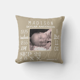 Geboorte Statistieken Kwekerij Typografie Neutraal Kussen