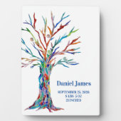 Geboorte Stats Kinderkamer Tafel Plaque met Ezel Fotoplaat (voorkant)