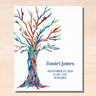 Geboorte Stats Kraam Tafel Plaque met Ezel Fotoplaat