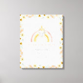 Geboorte Stats Magische Eenhoorn Baby Meisje Water Canvas Afdruk (Voorkant)